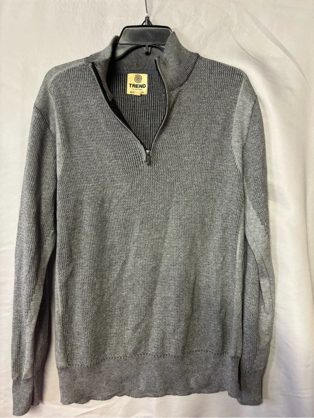 Trend Modern Fit Men’s Gray Half-Zip Sweater